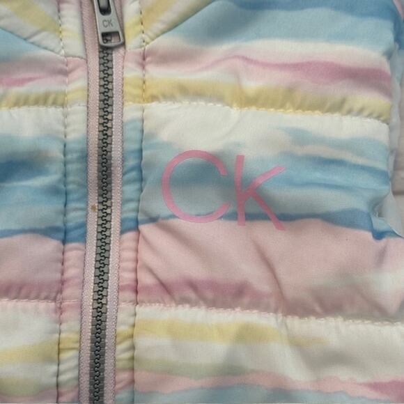 Toddler Girls 2T Calvin Klein Vest & Wonder Nation OS Hat Blue Yellow Pink - Picture 5 of 16